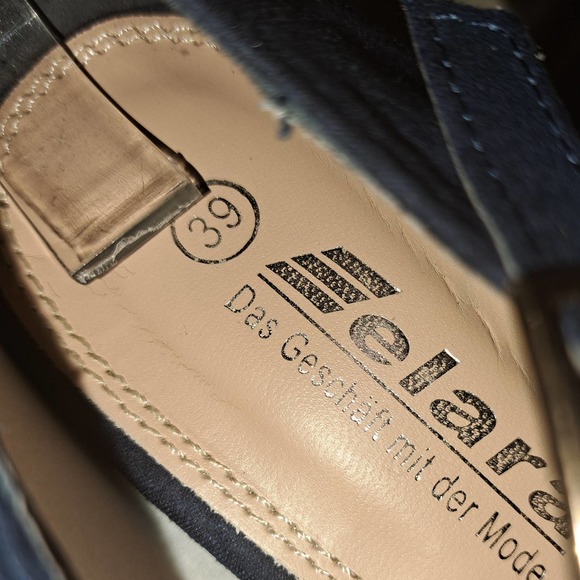 Gently Used Elara size 8.5 Blue Suede strappy Pumps 3.5 inch heel - Picture 6 of 11